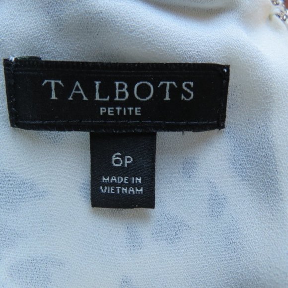 Talbots Sleeveless Black Off White Dress Godets Sheath - Picture 8 of 9